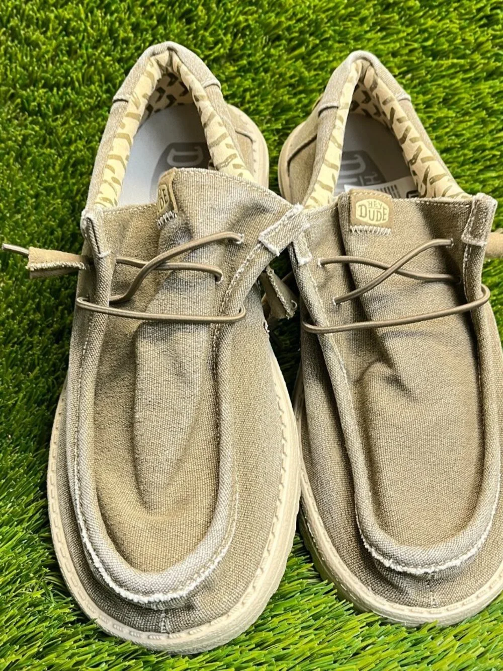 Hey Dude Wally Stretch Mens Size 10 Tobacco Beige Casual Walking Slip On Shoes_5